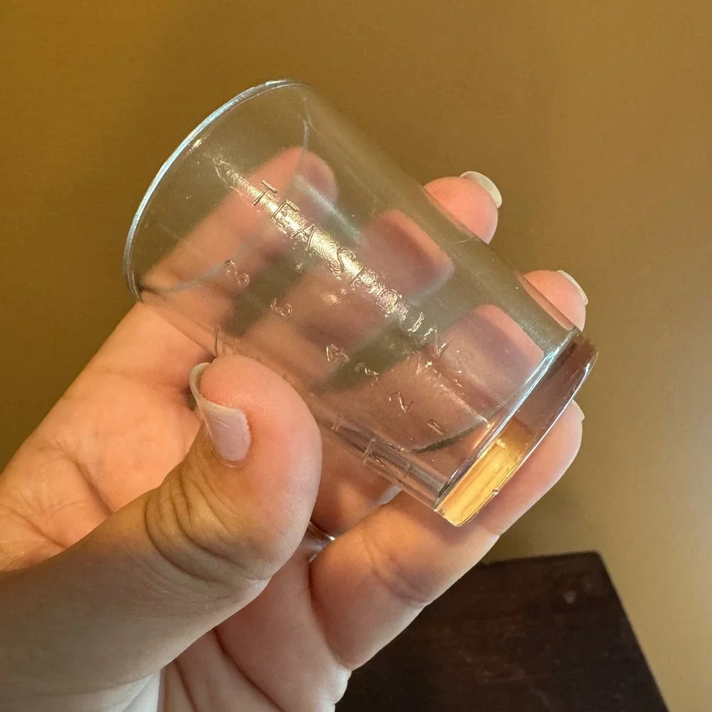 Vintage Clear Glass‎ Embossed Teaspoon Tablespoon Measuring Cup